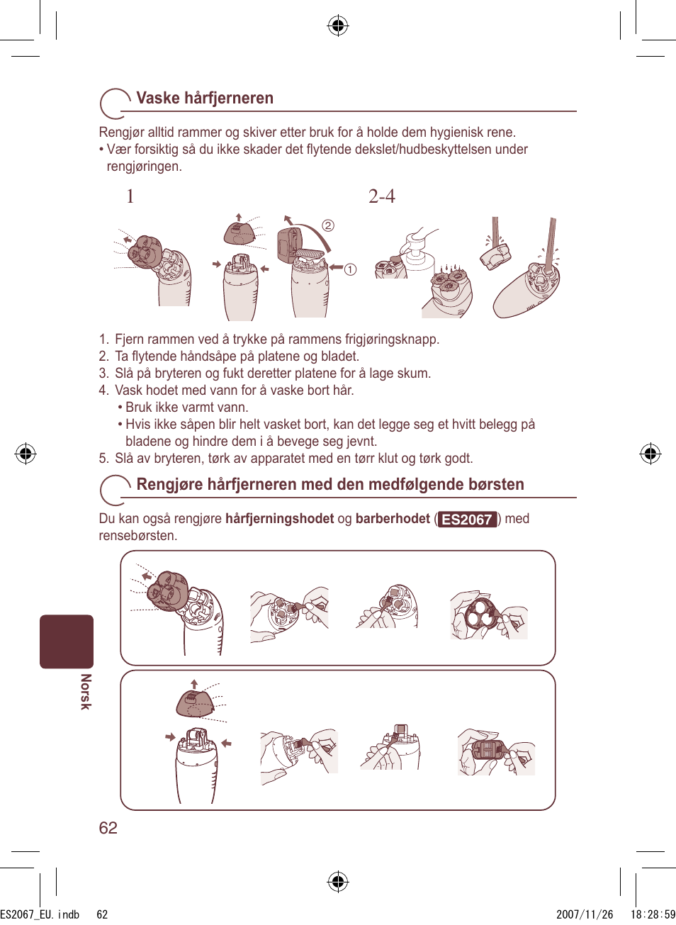 Panasonic ES2067 User Manual | Page 62 / 168