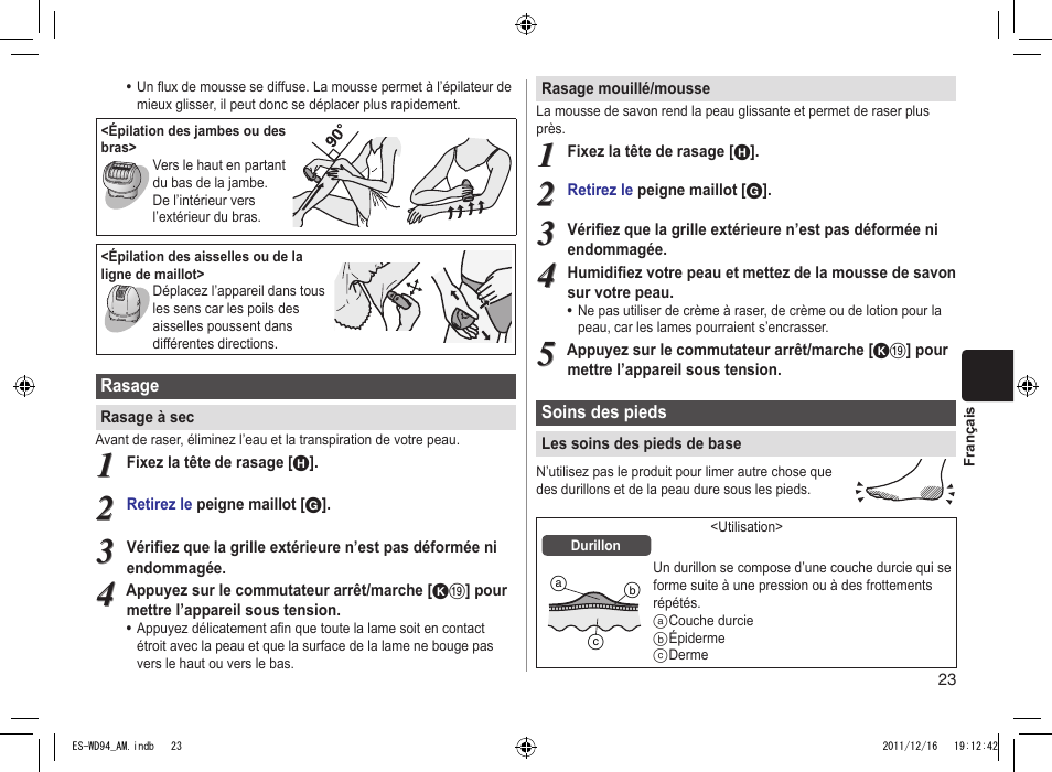 Panasonic ES-WD94 User Manual | Page 23 / 44