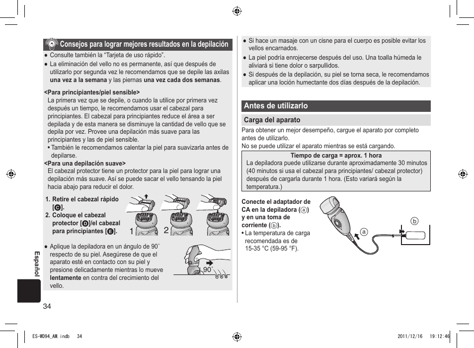 Panasonic ES-WD94 User Manual | Page 34 / 44