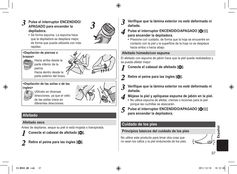 Panasonic ES-WD94 User Manual | Page 37 / 44