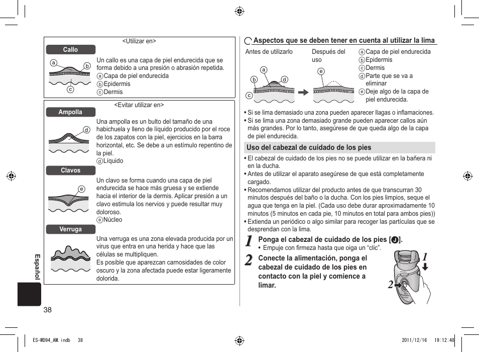 Panasonic ES-WD94 User Manual | Page 38 / 44