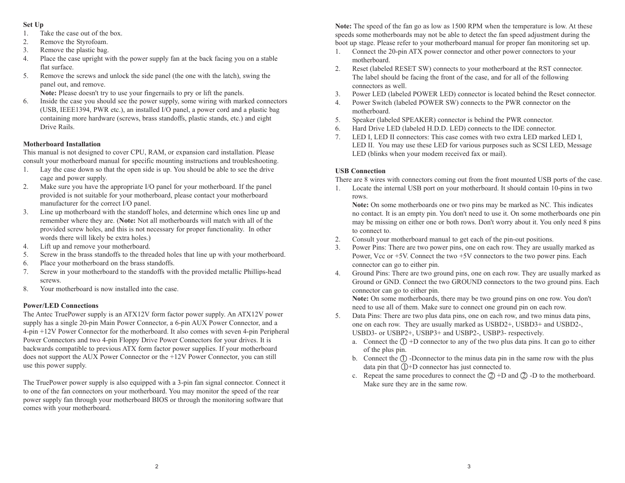 Antec PLUS600 User Manual | Page 2 / 3