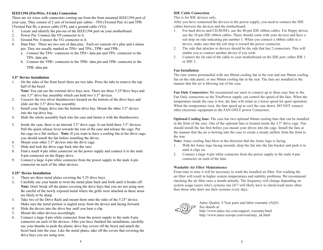 Antec PLUS600 User Manual | Page 3 / 3