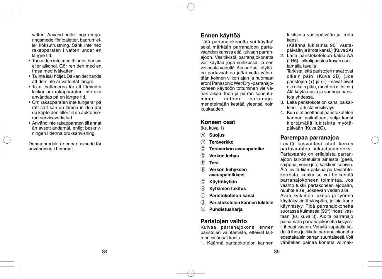 Panasonic ES4815 User Manual | Page 19 / 31