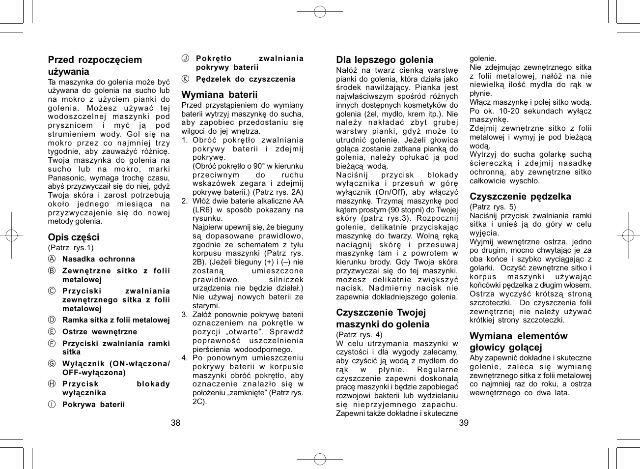 Panasonic ES4815 User Manual | Page 21 / 31