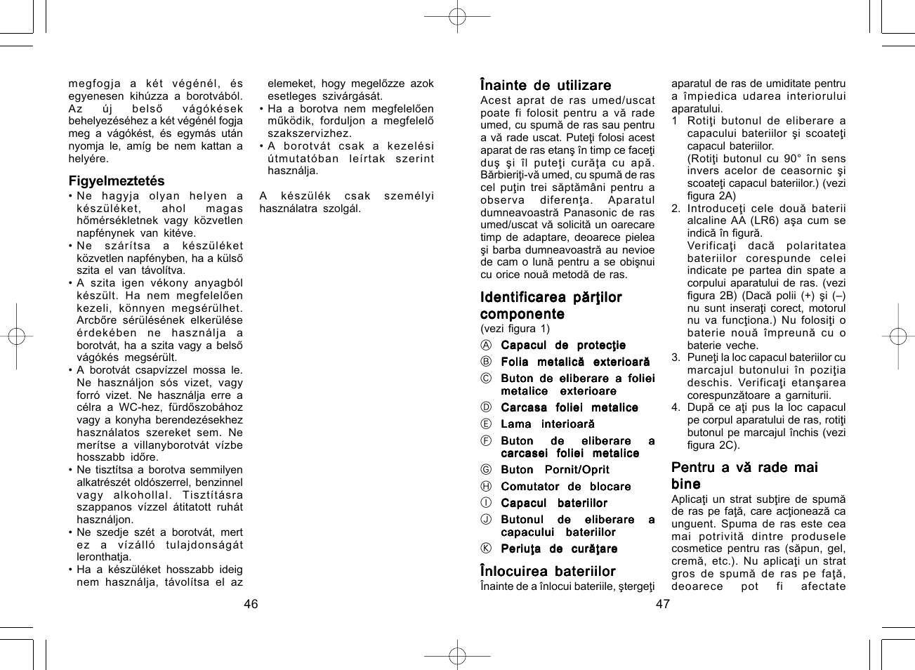 Panasonic ES4815 User Manual | Page 25 / 31