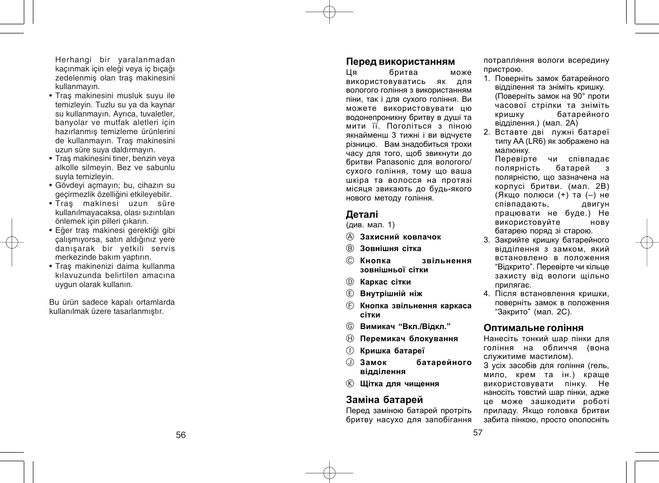 Panasonic ES4815 User Manual | Page 30 / 31