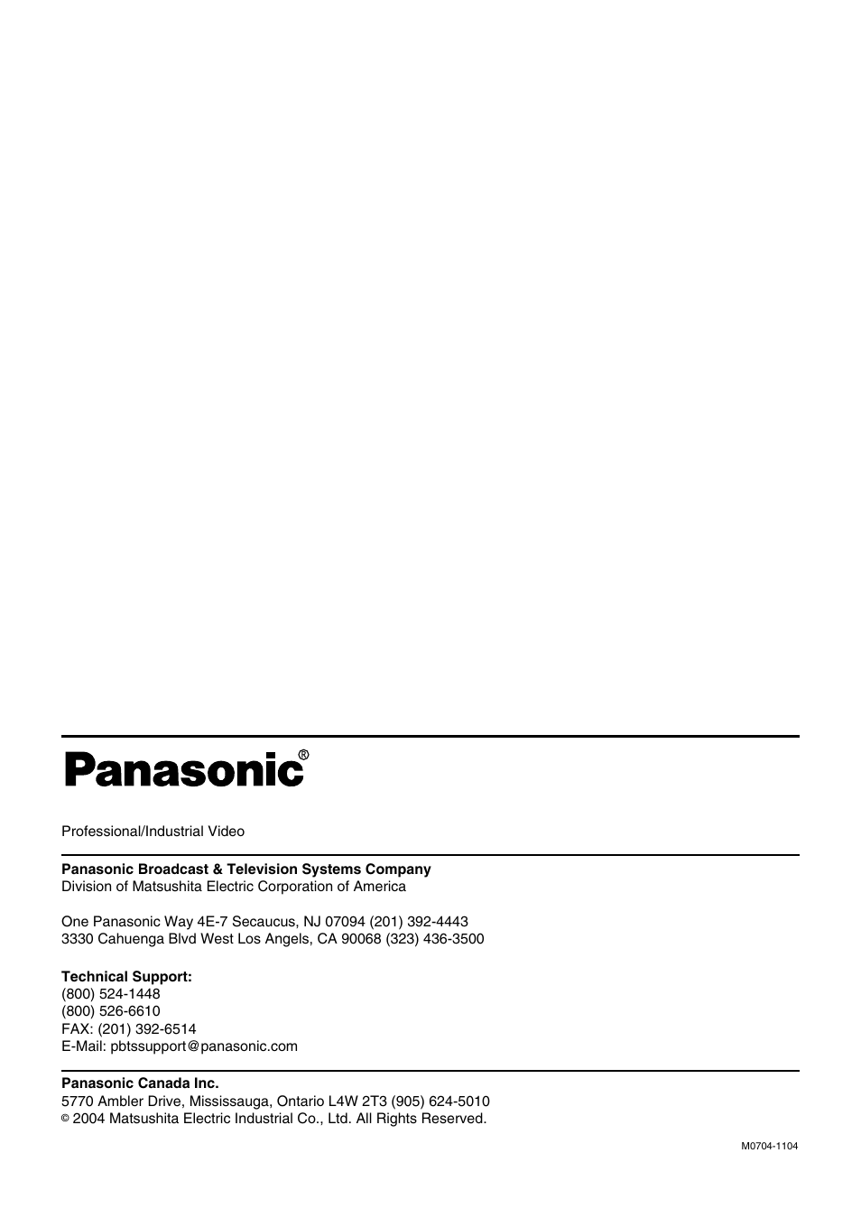 Panasonic PT-DW7700 ENG User Manual | Page 116 / 116
