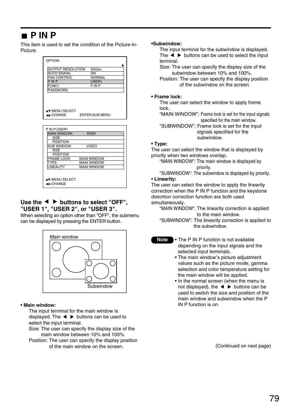 79 p in p | Panasonic PT-DW7700 ENG User Manual | Page 79 / 116