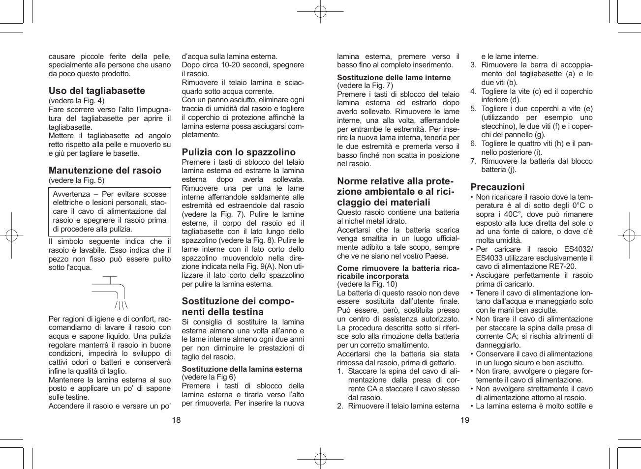 Panasonic ES4033 User Manual | Page 10 / 37