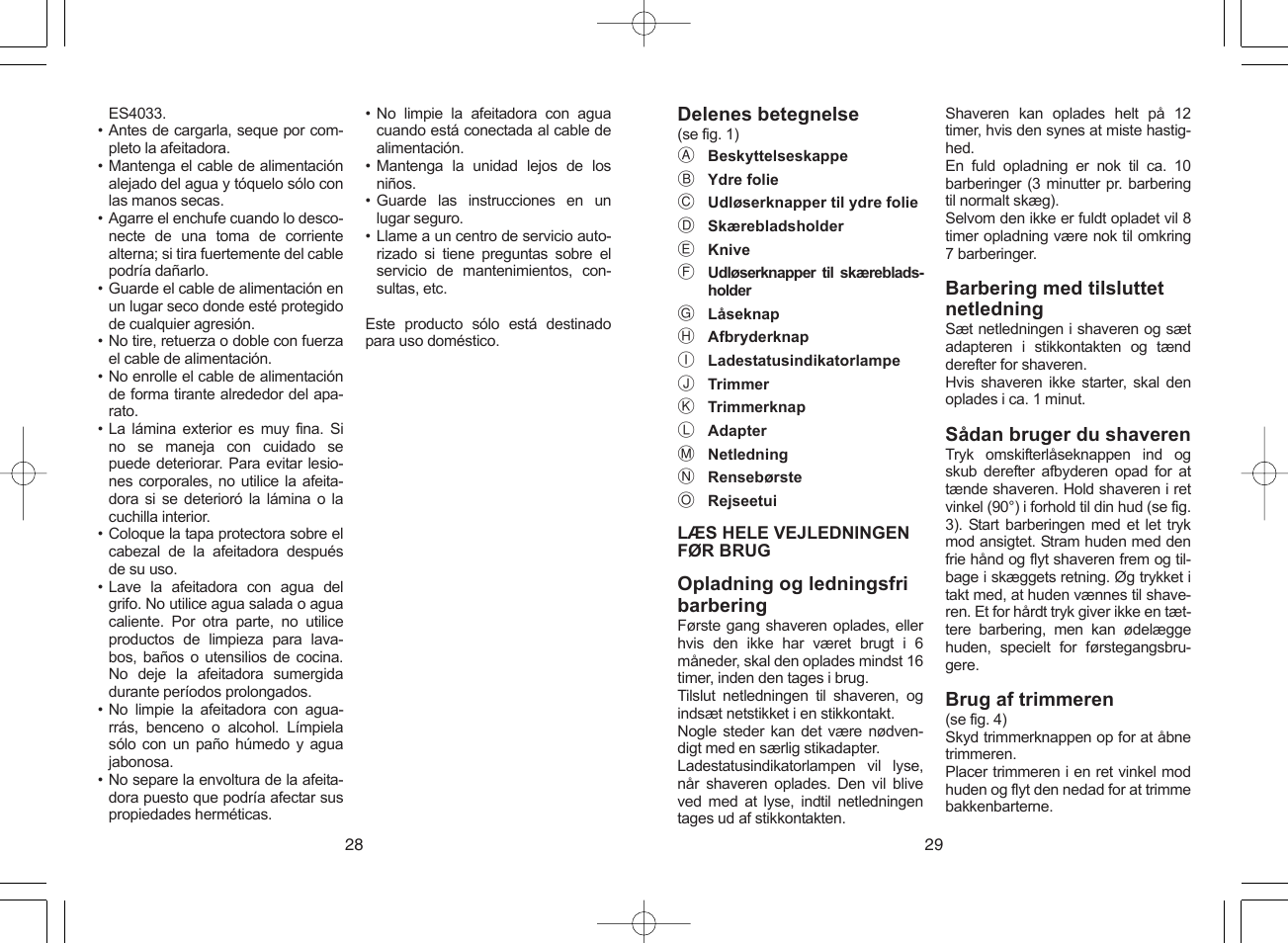 Panasonic ES4033 User Manual | Page 15 / 37