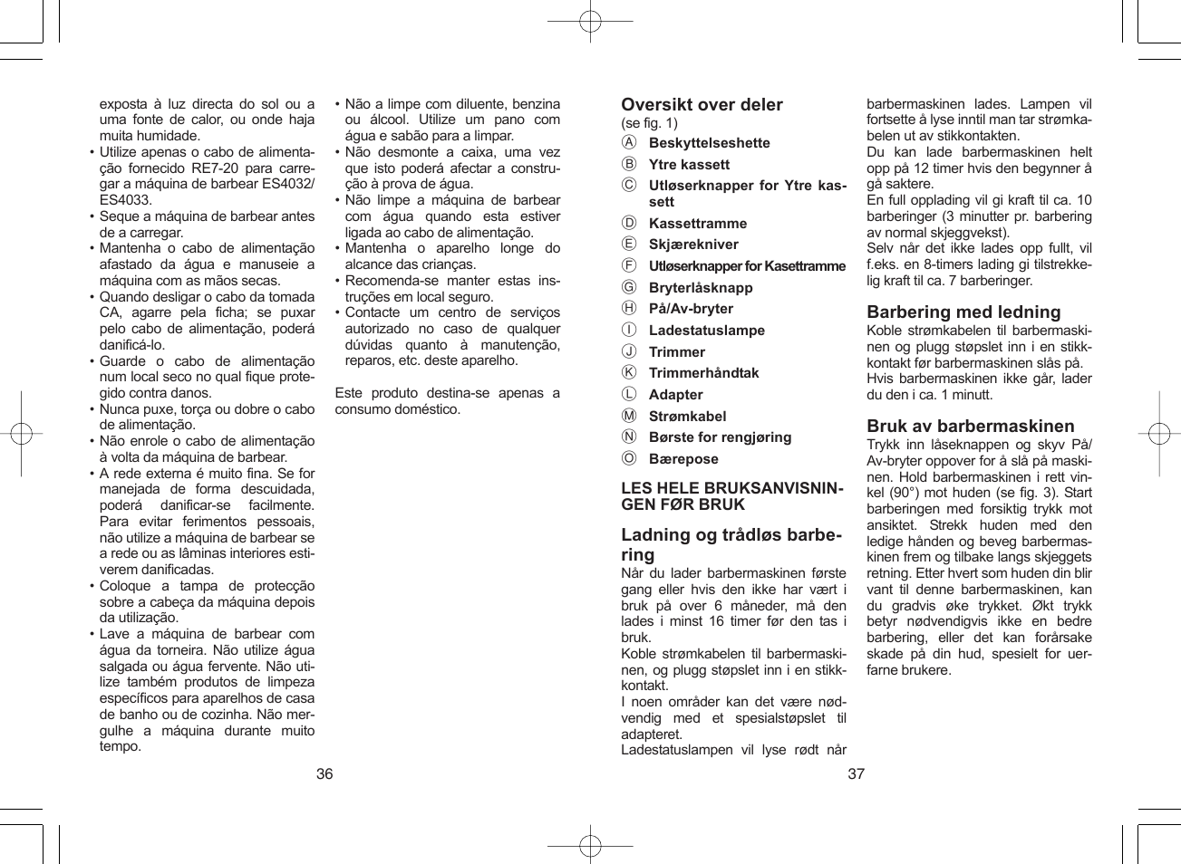 Panasonic ES4033 User Manual | Page 19 / 37