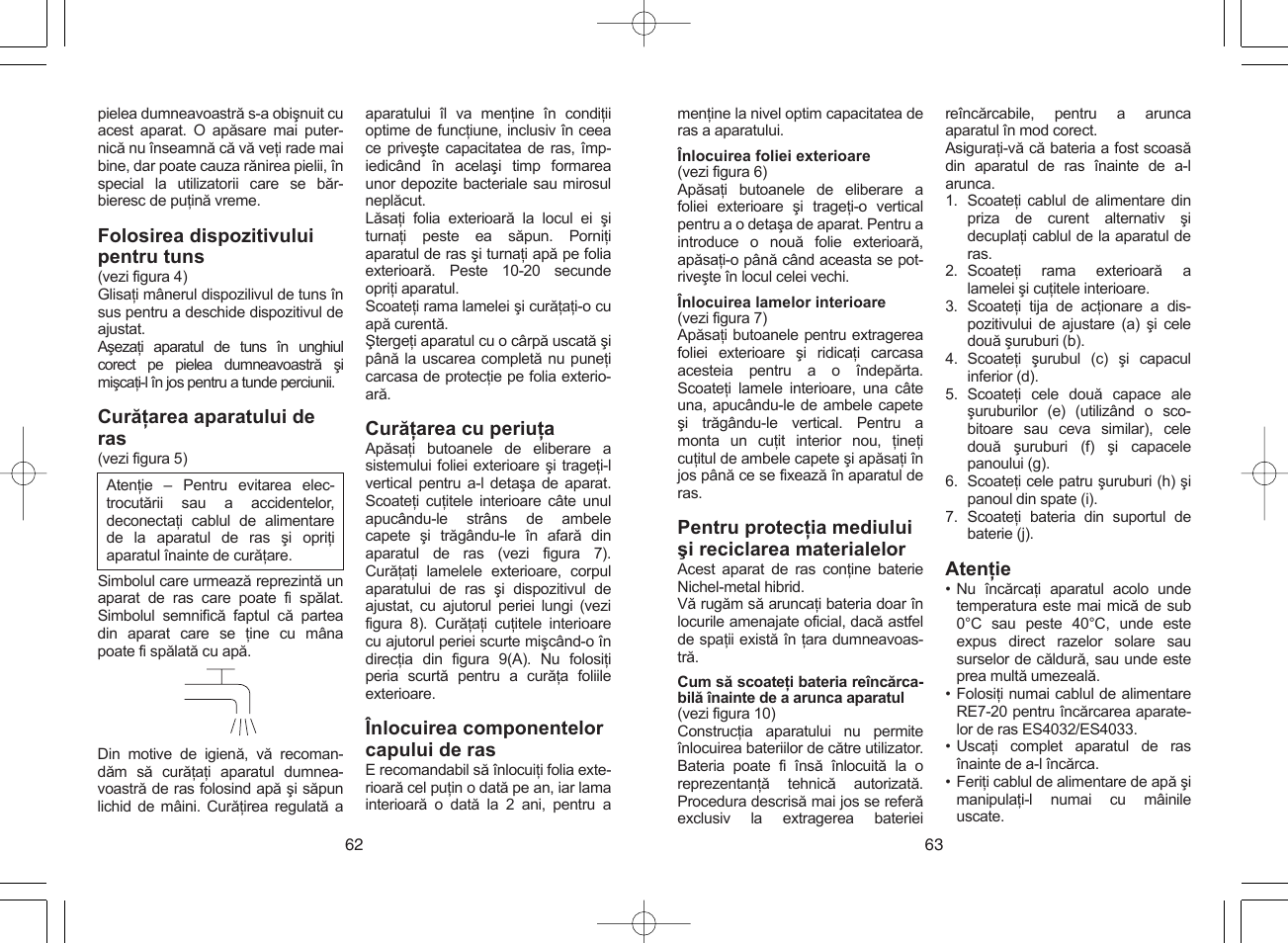 Panasonic ES4033 User Manual | Page 32 / 37