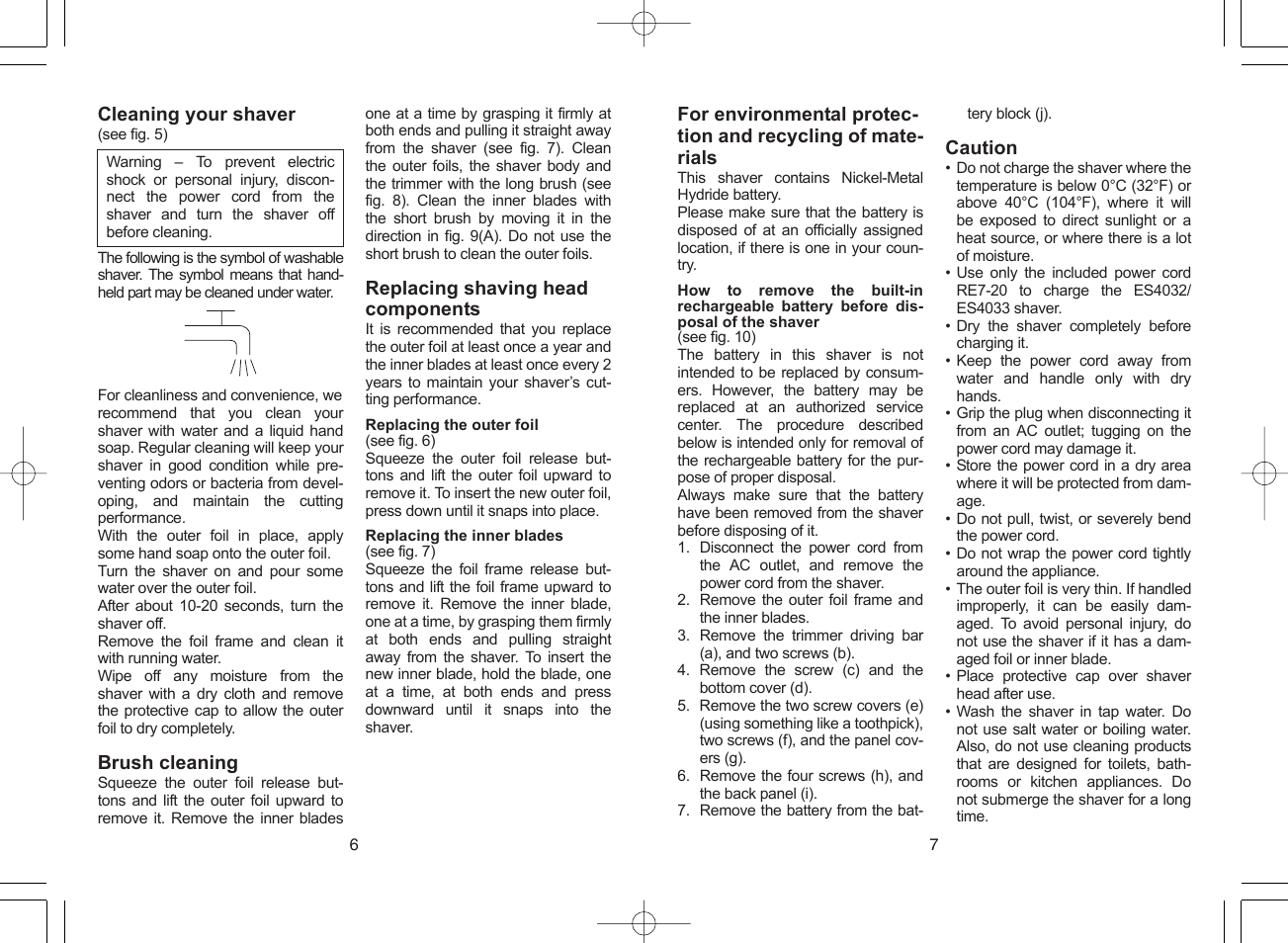 Panasonic ES4033 User Manual | Page 4 / 37