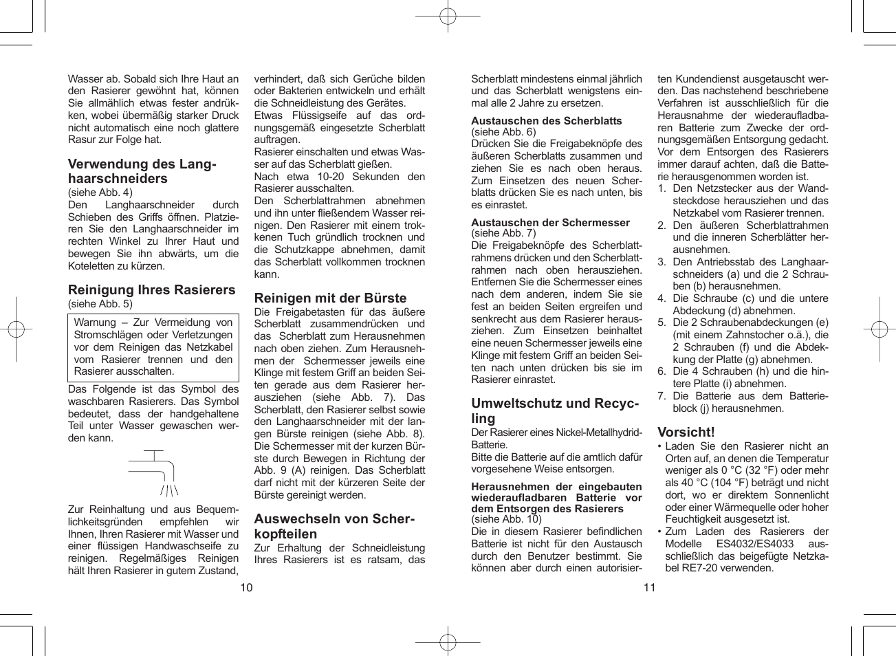 Panasonic ES4033 User Manual | Page 6 / 37