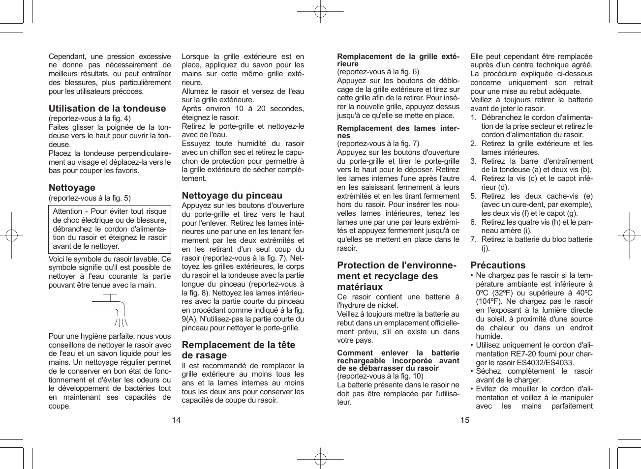 Panasonic ES4033 User Manual | Page 8 / 37