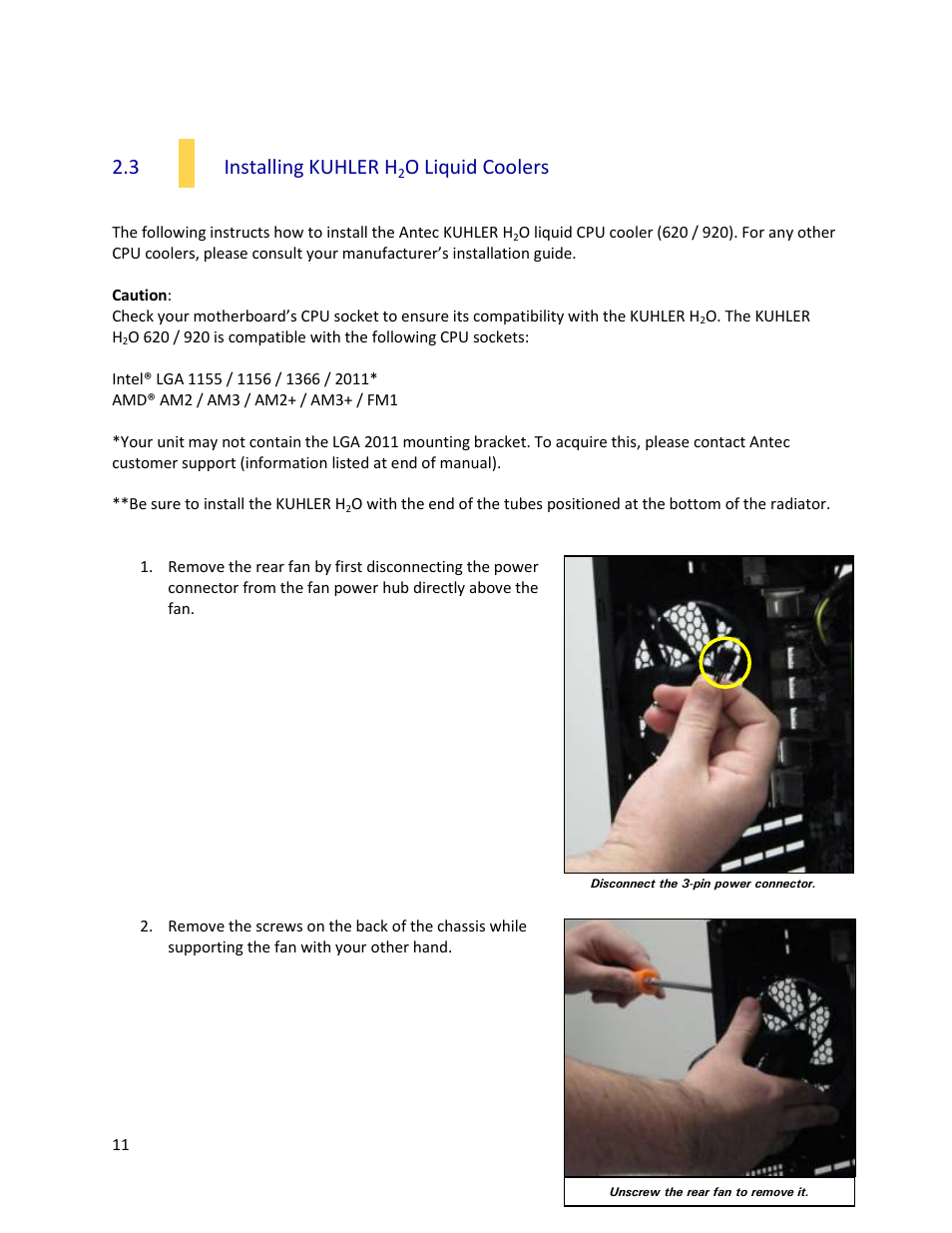 3 installing kuhler h, O liquid coolers | Antec P280 User Manual | Page 11 / 25