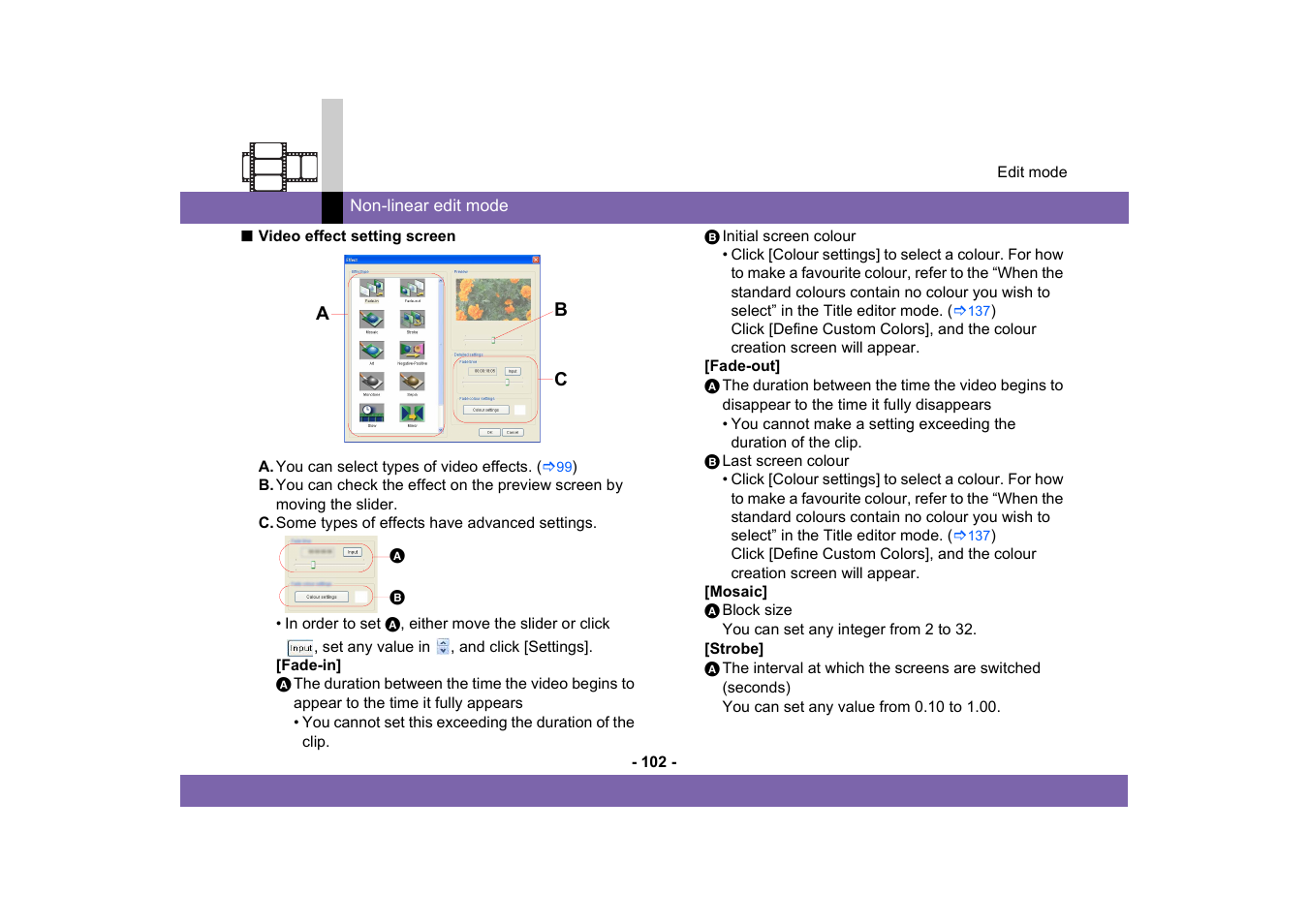 Panasonic MotionDV STUDIO 5.6E LE eng User Manual | Page 102 / 260