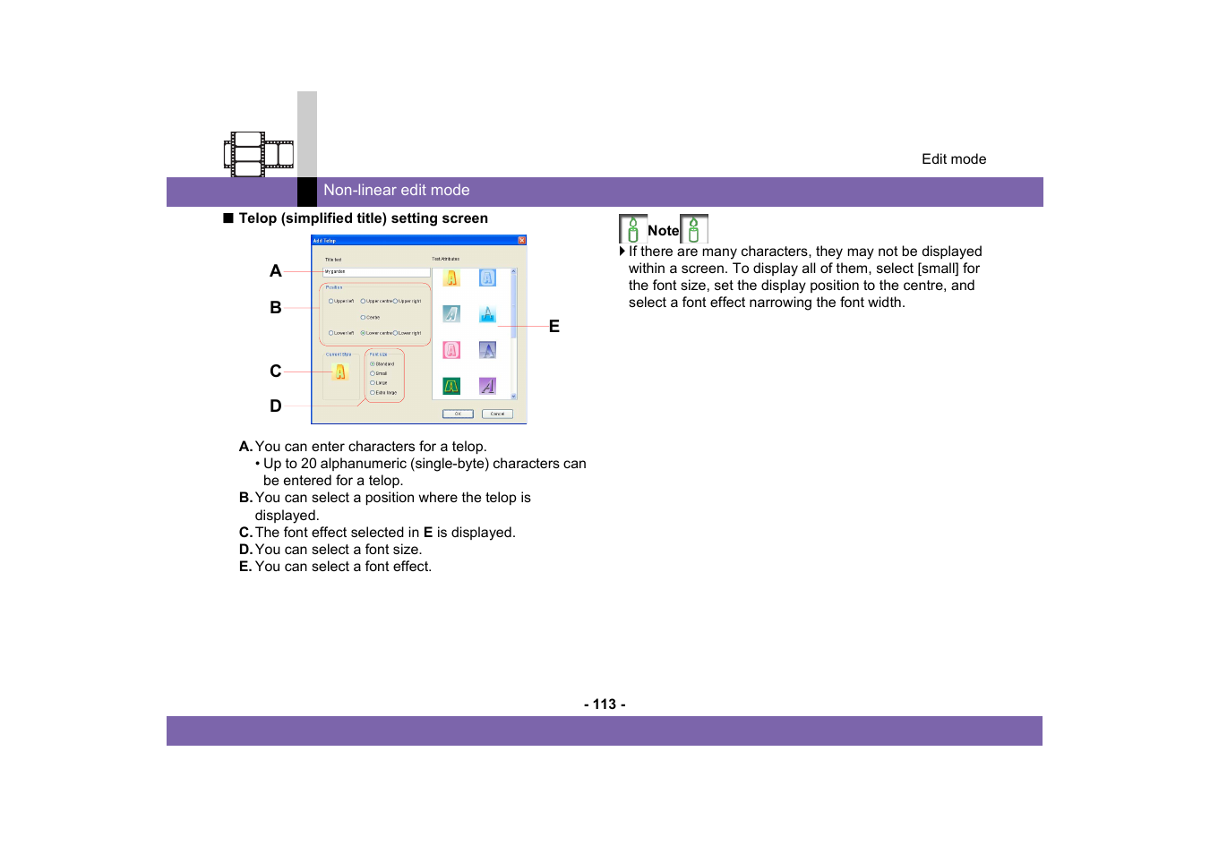 Panasonic MotionDV STUDIO 5.6E LE eng User Manual | Page 113 / 260