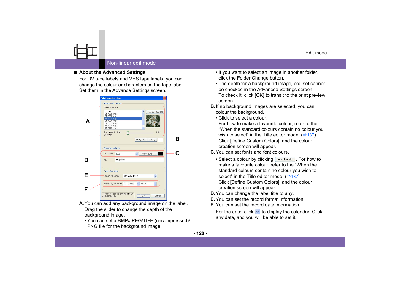 Panasonic MotionDV STUDIO 5.6E LE eng User Manual | Page 120 / 260
