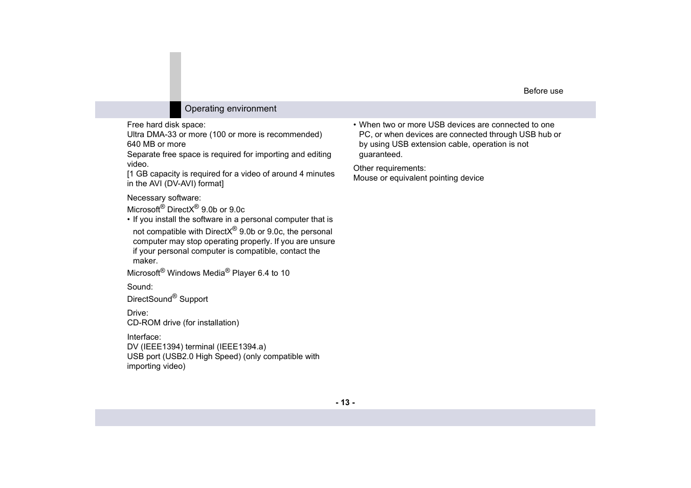 Panasonic MotionDV STUDIO 5.6E LE eng User Manual | Page 13 / 260