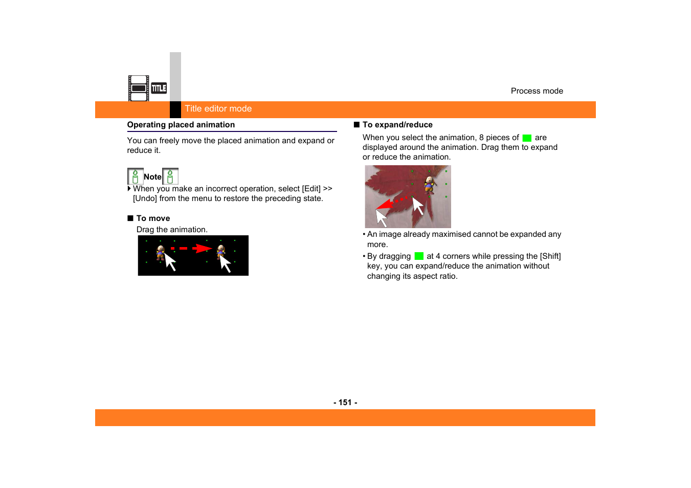 Operating placed animation | Panasonic MotionDV STUDIO 5.6E LE eng User Manual | Page 151 / 260