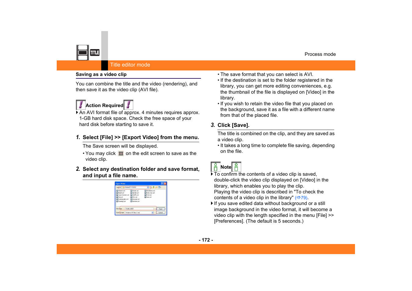 Saving as a video clip | Panasonic MotionDV STUDIO 5.6E LE eng User Manual | Page 172 / 260