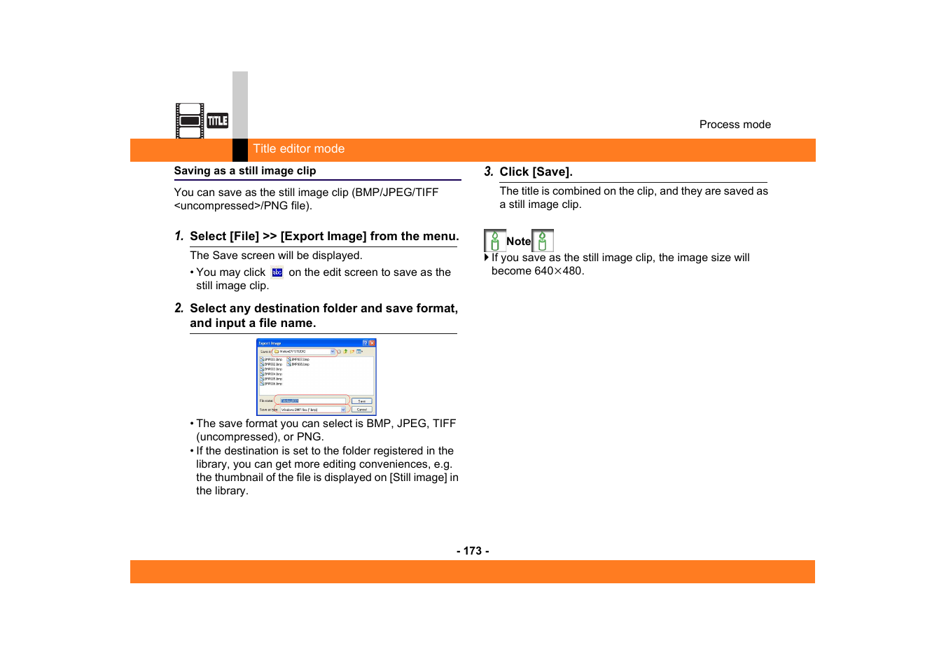 Saving as a still image clip | Panasonic MotionDV STUDIO 5.6E LE eng User Manual | Page 173 / 260