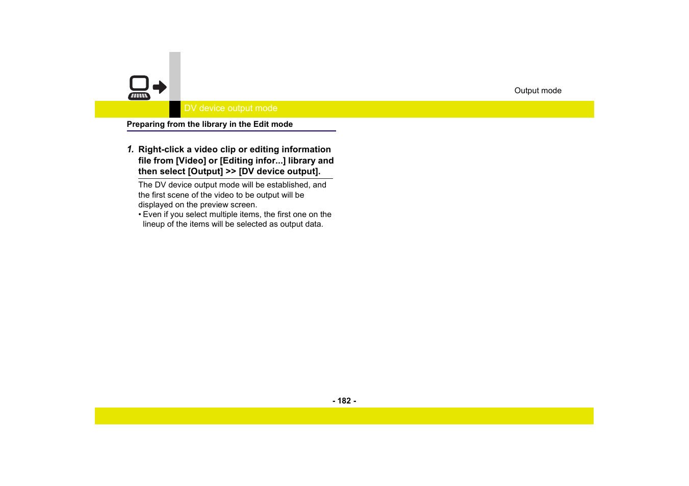 Preparing from the library in the edit mode | Panasonic MotionDV STUDIO 5.6E LE eng User Manual | Page 182 / 260