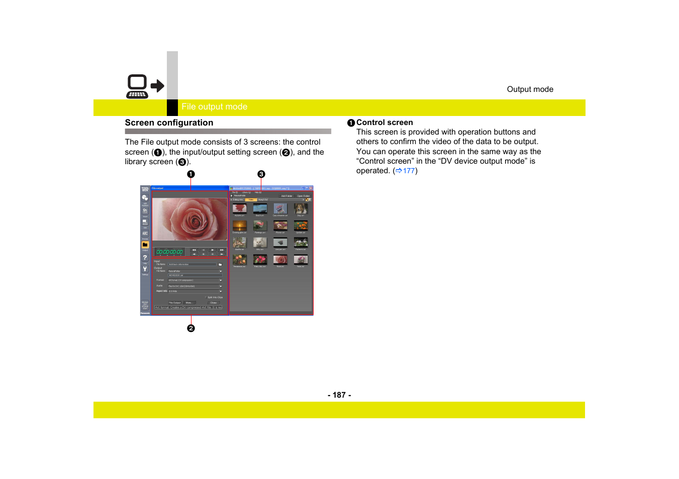 Screen configuration | Panasonic MotionDV STUDIO 5.6E LE eng User Manual | Page 187 / 260
