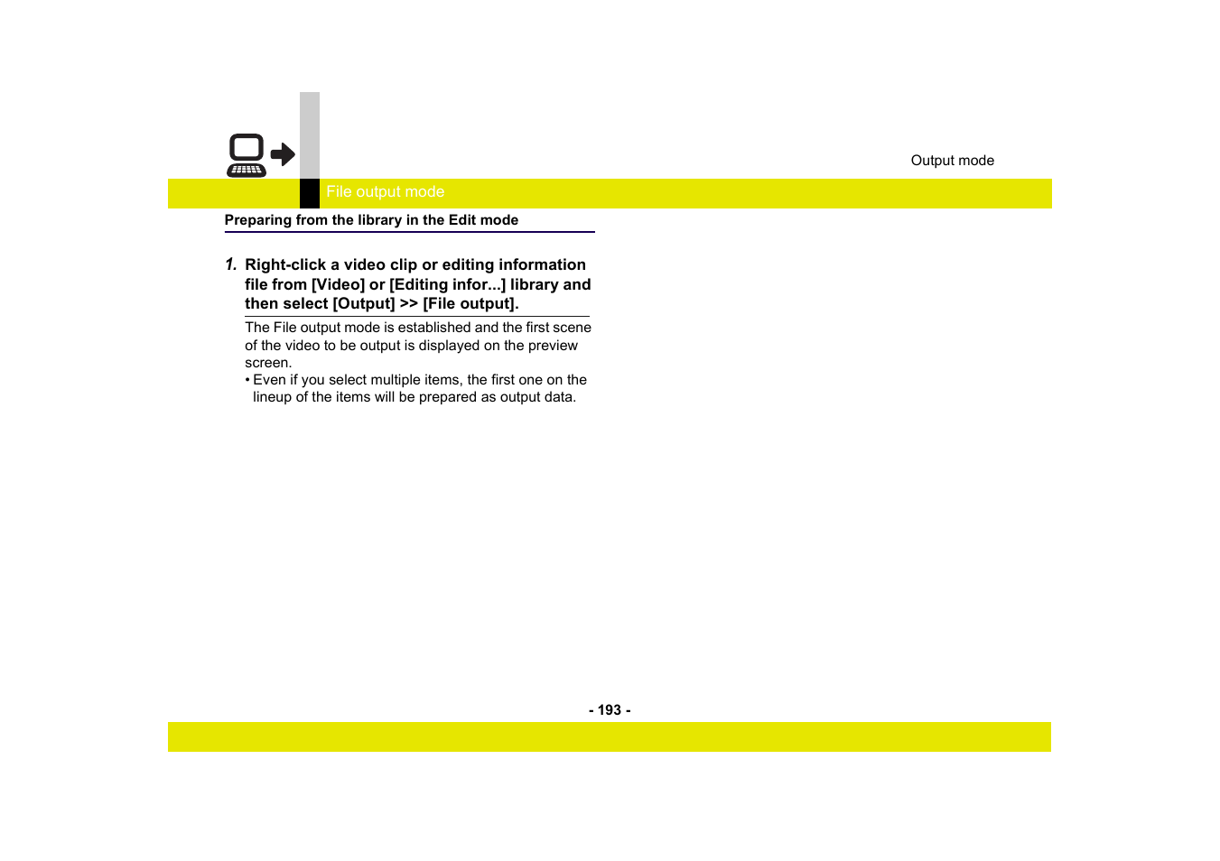 Preparing from the library in the edit mode | Panasonic MotionDV STUDIO 5.6E LE eng User Manual | Page 193 / 260