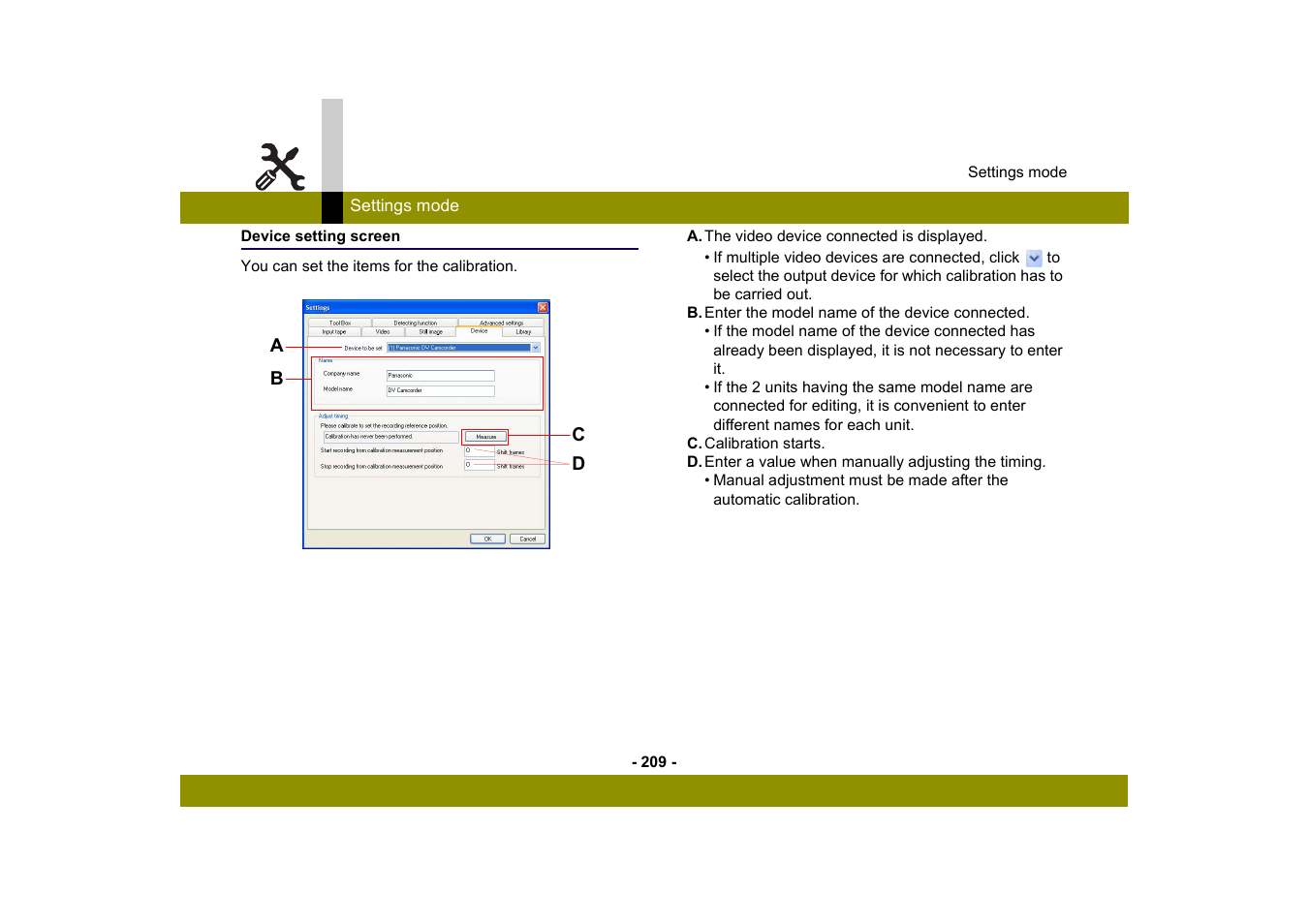 Device setting screen | Panasonic MotionDV STUDIO 5.6E LE eng User Manual | Page 209 / 260