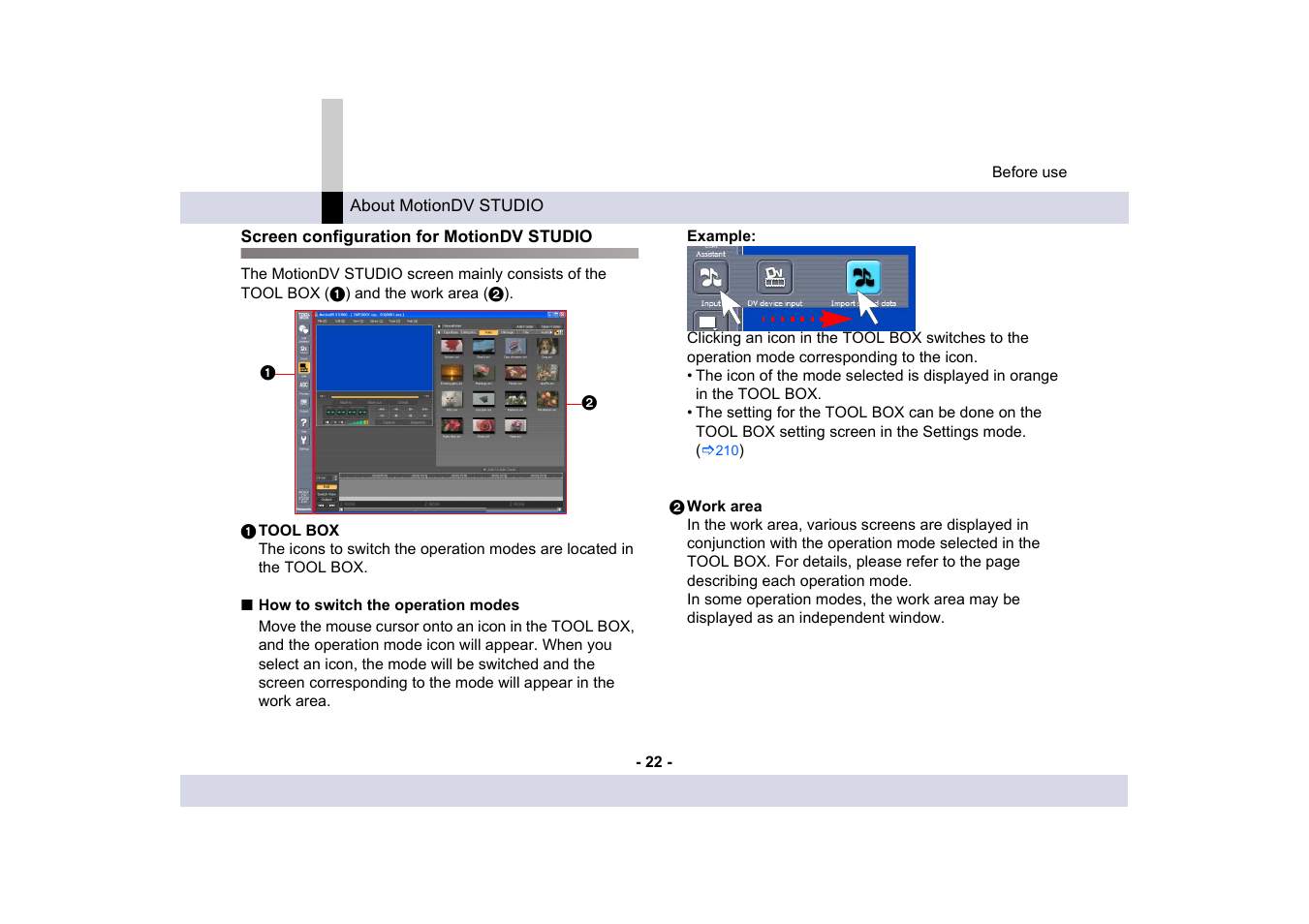 Screen configuration for motiondv studio | Panasonic MotionDV STUDIO 5.6E LE eng User Manual | Page 22 / 260