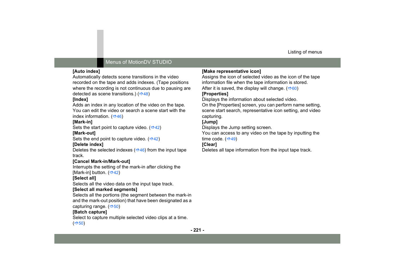 Panasonic MotionDV STUDIO 5.6E LE eng User Manual | Page 221 / 260