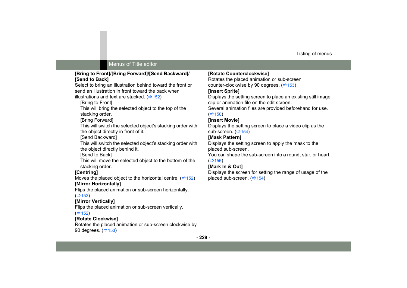 Panasonic MotionDV STUDIO 5.6E LE eng User Manual | Page 229 / 260