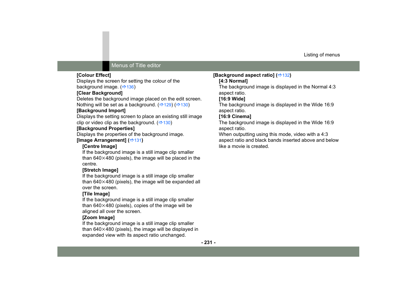 Panasonic MotionDV STUDIO 5.6E LE eng User Manual | Page 231 / 260