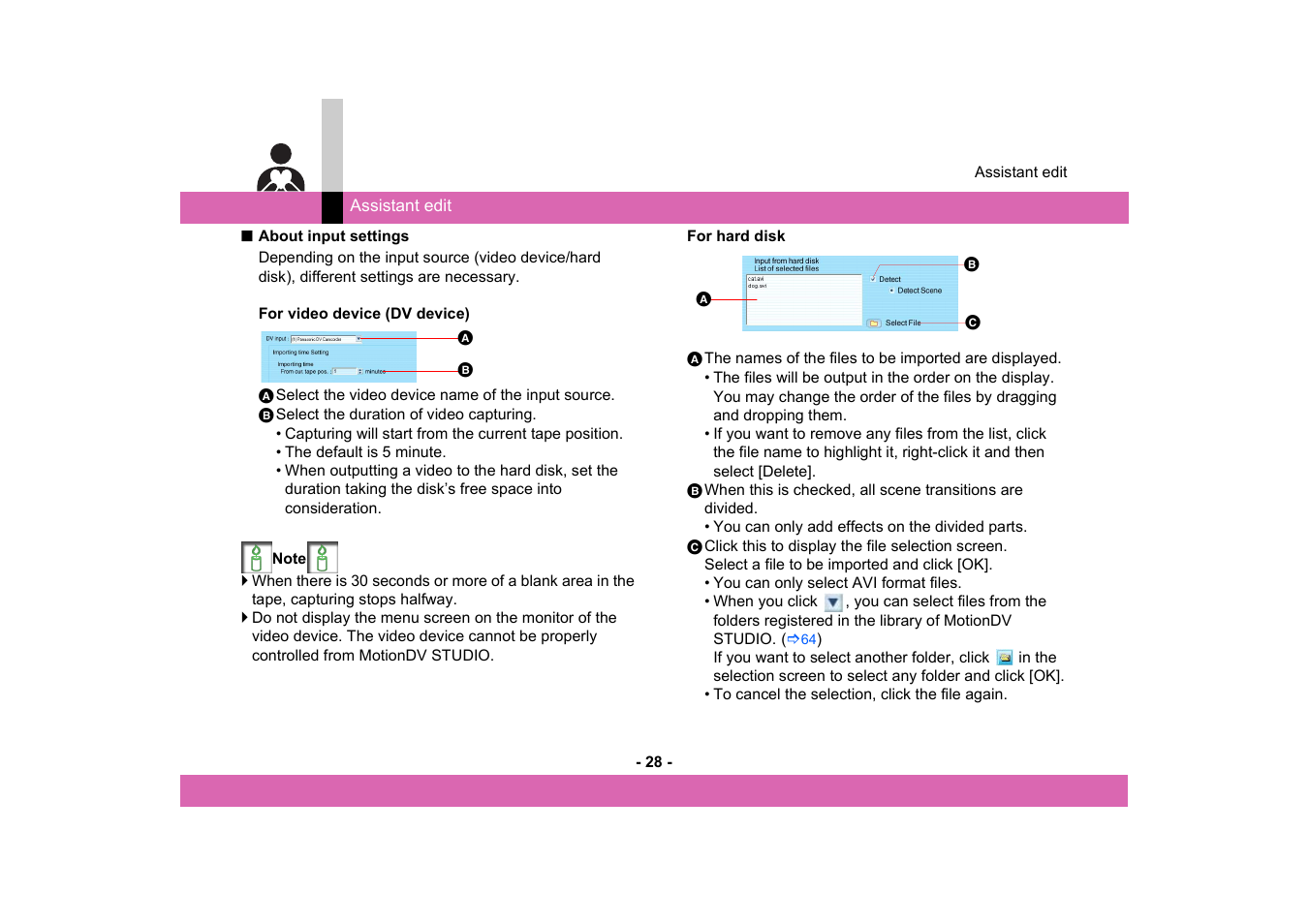 Panasonic MotionDV STUDIO 5.6E LE eng User Manual | Page 28 / 260
