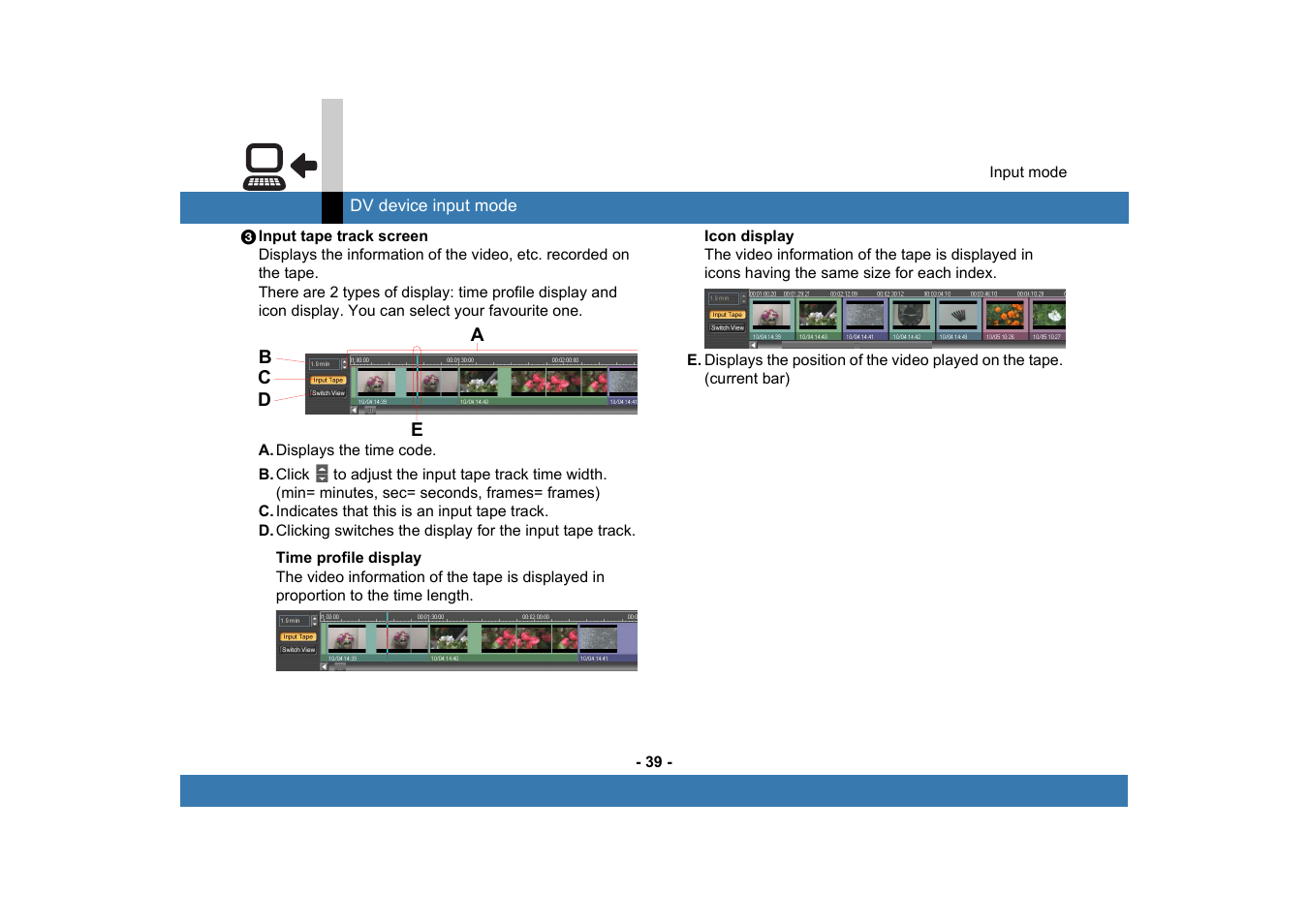 Panasonic MotionDV STUDIO 5.6E LE eng User Manual | Page 39 / 260
