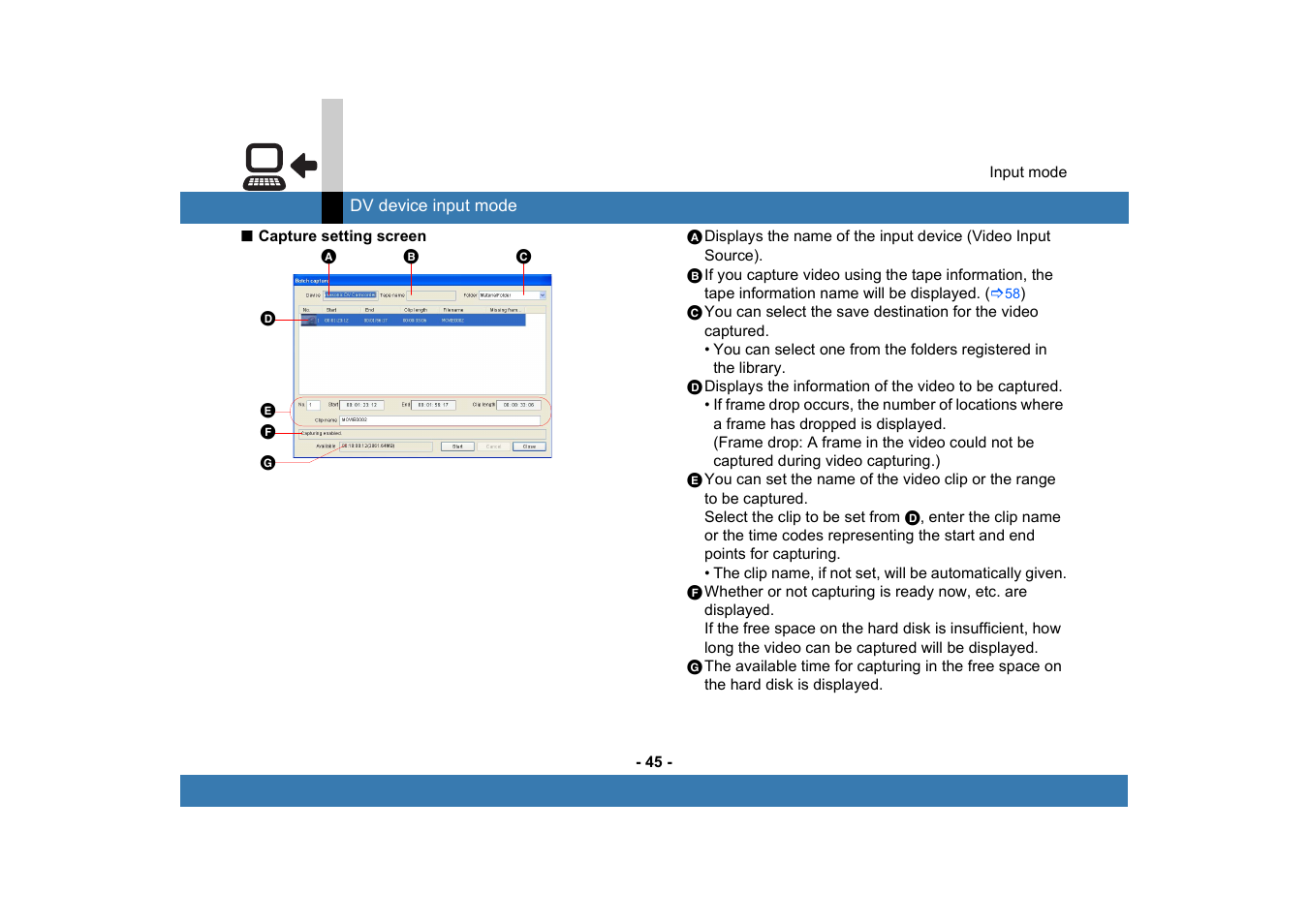 Panasonic MotionDV STUDIO 5.6E LE eng User Manual | Page 45 / 260