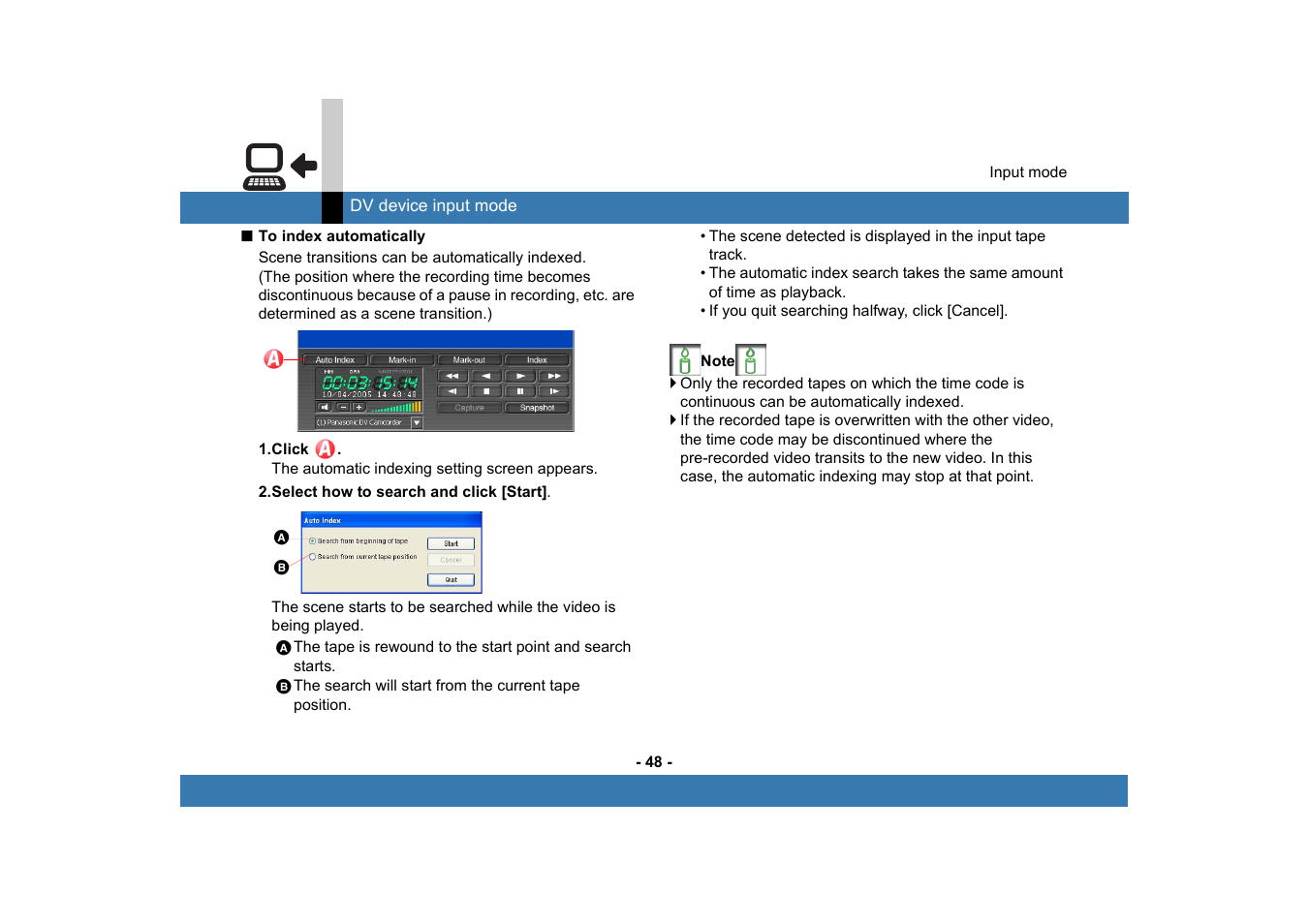Panasonic MotionDV STUDIO 5.6E LE eng User Manual | Page 48 / 260