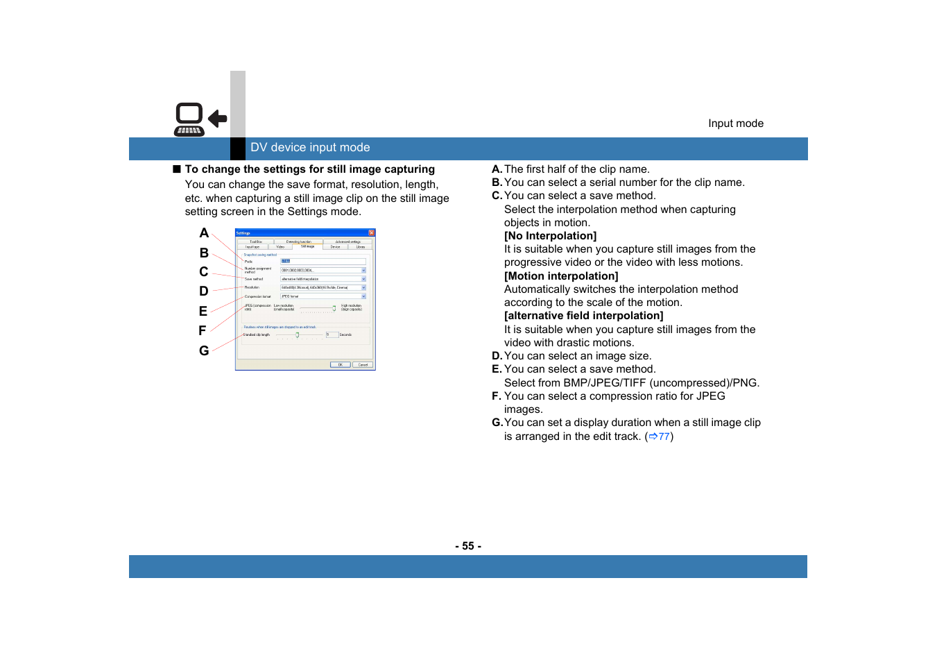 Panasonic MotionDV STUDIO 5.6E LE eng User Manual | Page 55 / 260