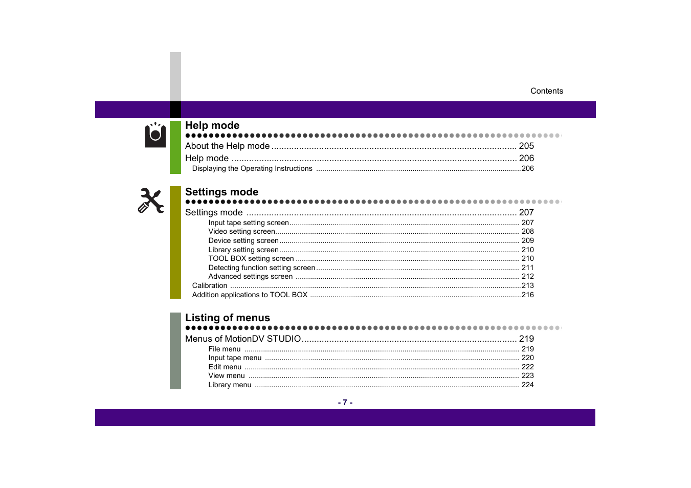 Panasonic MotionDV STUDIO 5.6E LE eng User Manual | Page 7 / 260