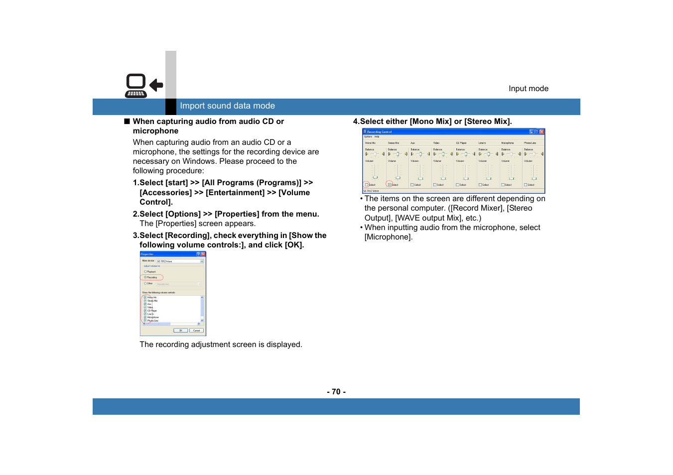 Panasonic MotionDV STUDIO 5.6E LE eng User Manual | Page 70 / 260