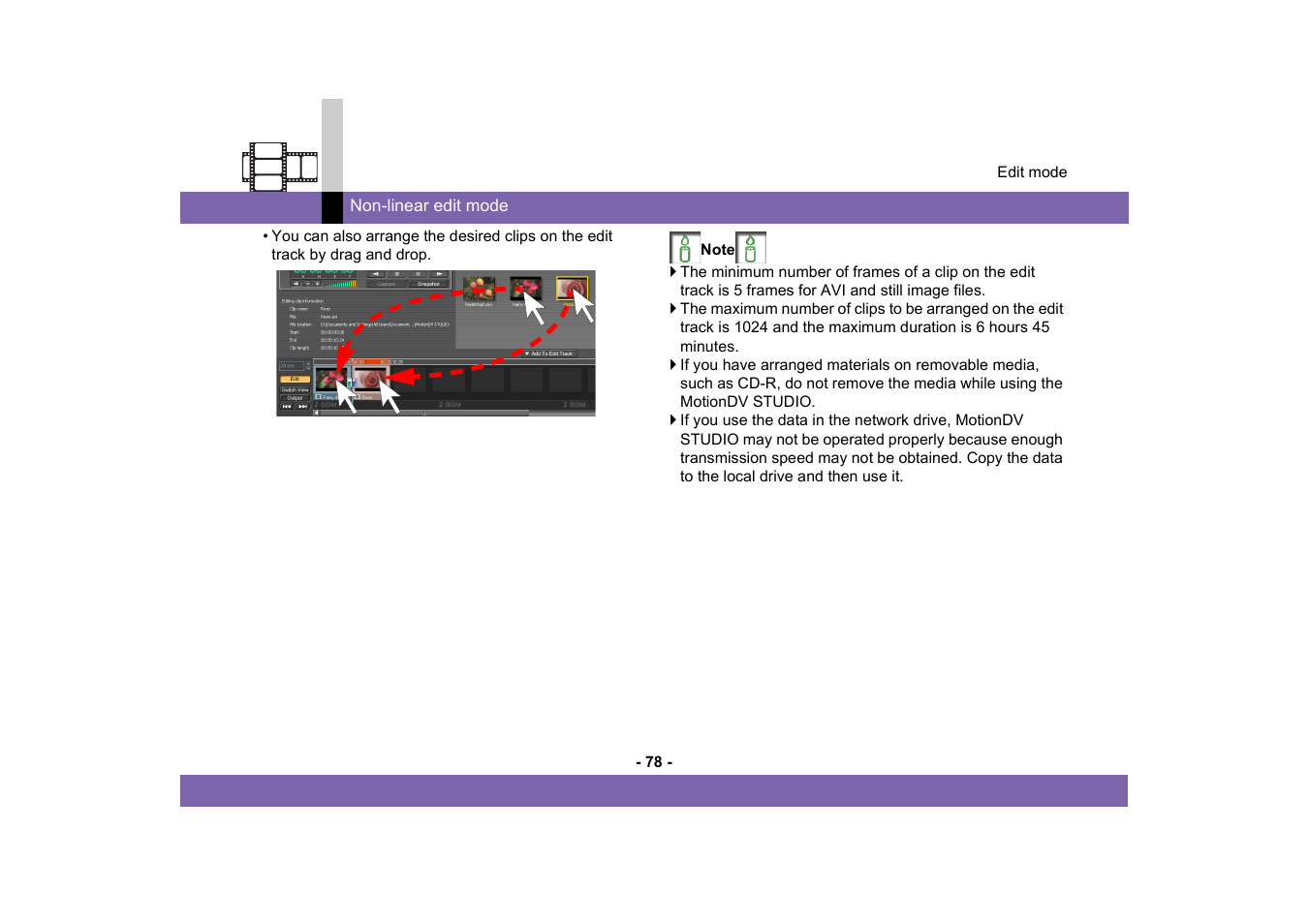 Panasonic MotionDV STUDIO 5.6E LE eng User Manual | Page 78 / 260