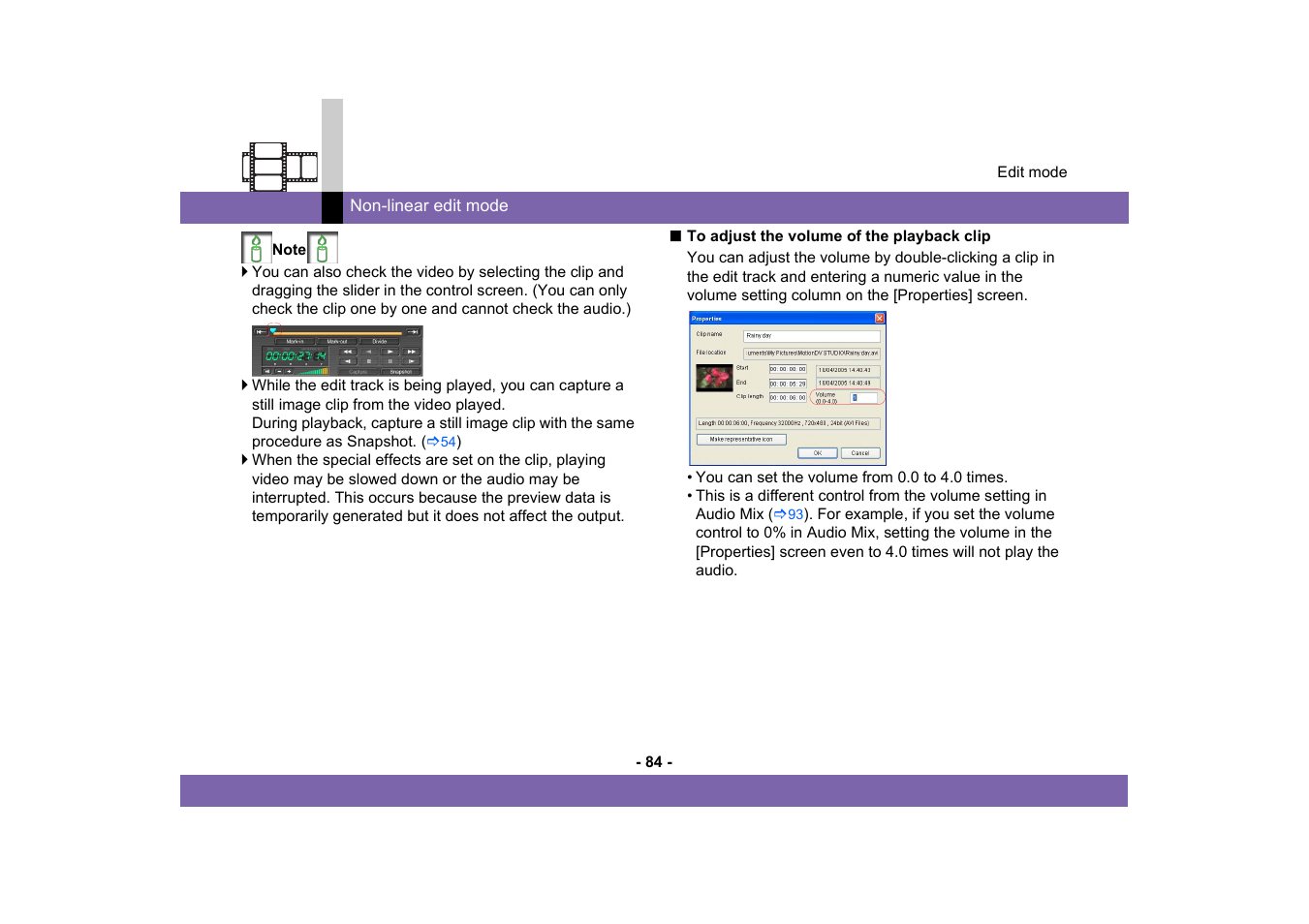Panasonic MotionDV STUDIO 5.6E LE eng User Manual | Page 84 / 260