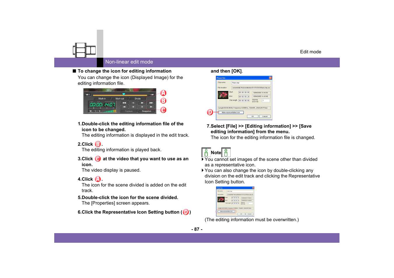 Panasonic MotionDV STUDIO 5.6E LE eng User Manual | Page 87 / 260