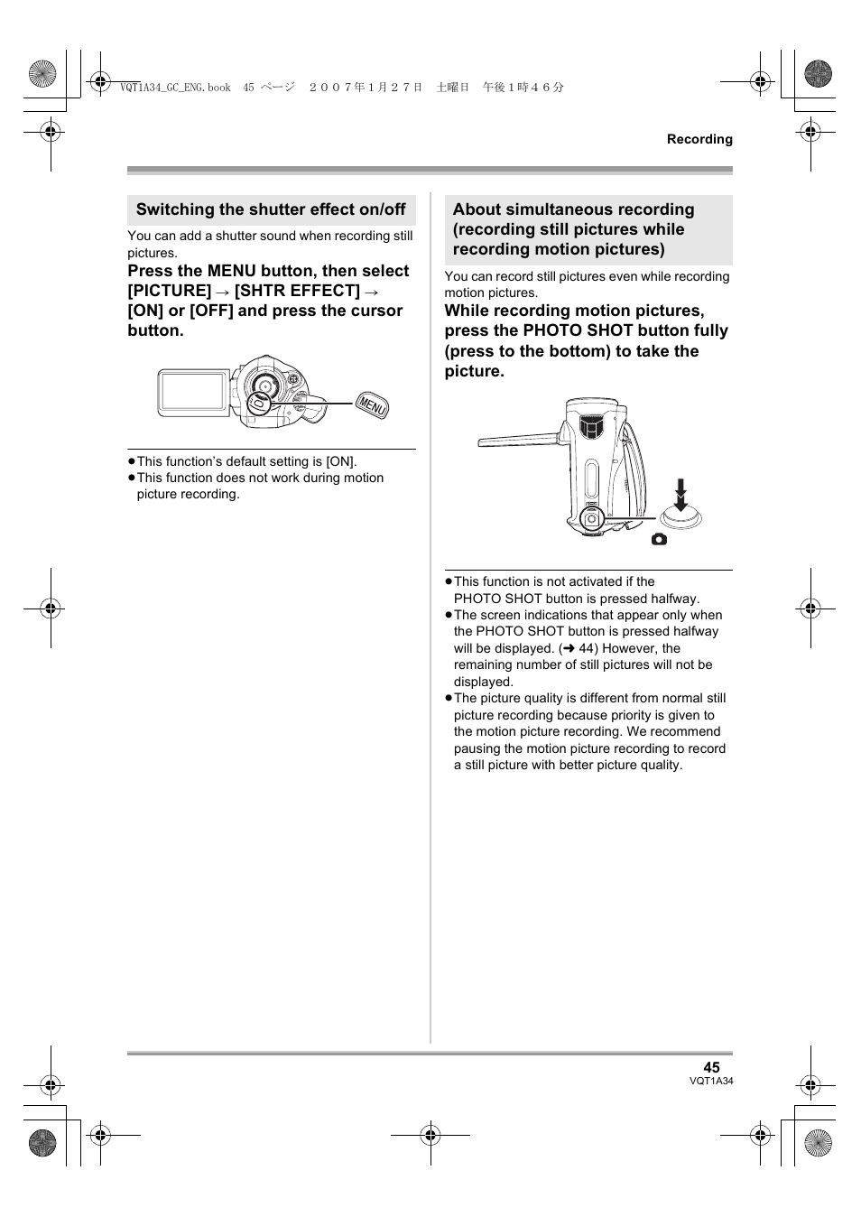 Panasonic HDC-SD1 User Manual | Page 45 / 124