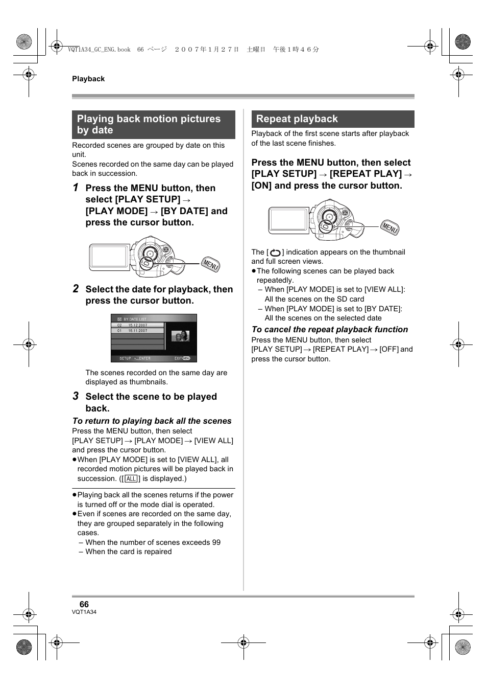 Panasonic HDC-SD1 User Manual | Page 66 / 124