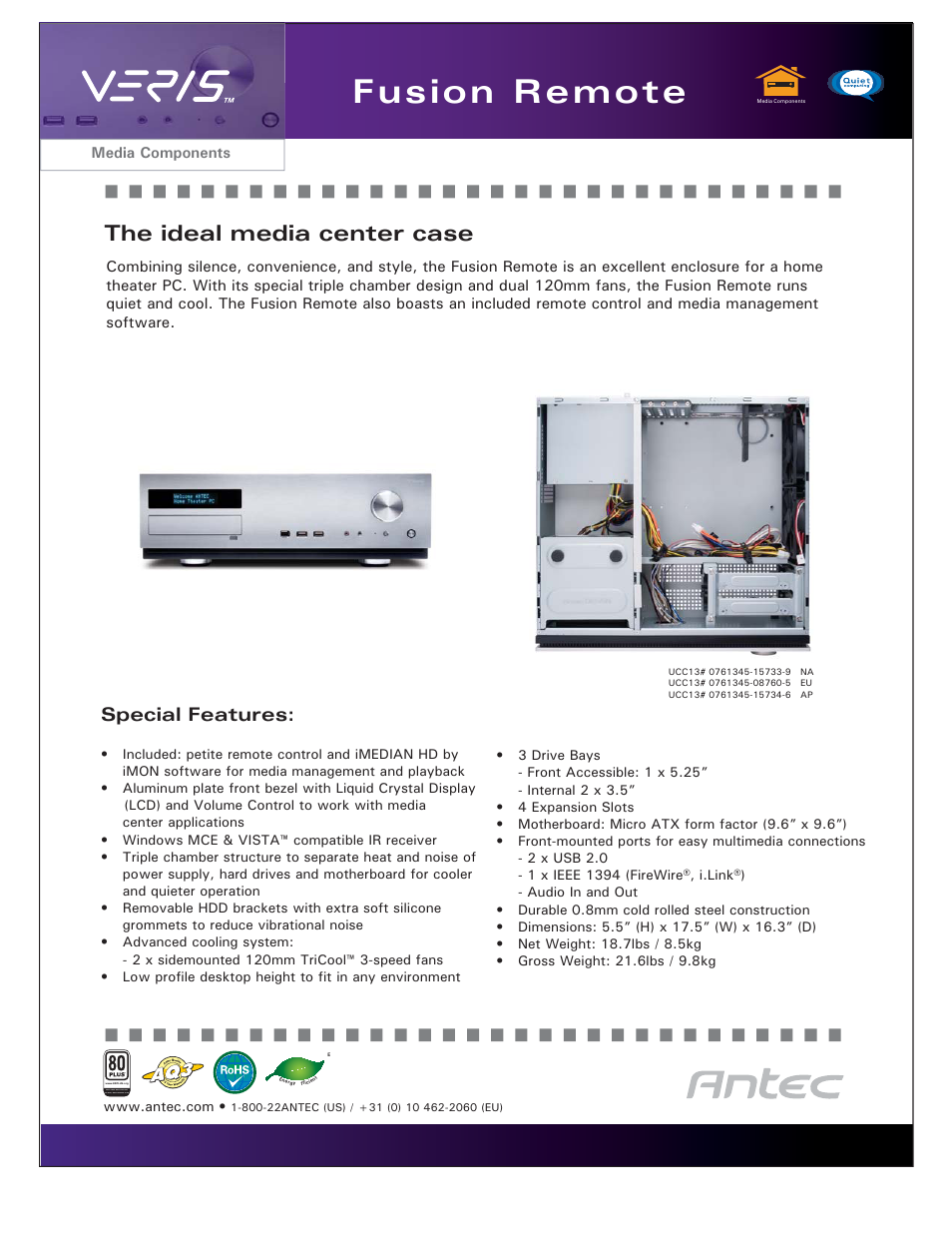 Antec UCC13# 0761345-15734-6 AP User Manual | 1 page