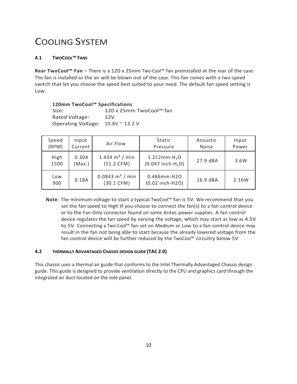 Ooling, Ystem | Antec VSK2450 User Manual | Page 11 / 13